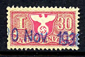 Nazi Disability Insurance 30pf Revenue Stamp Type1